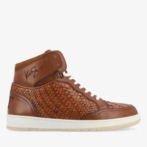 Store TAFT Rapido Brown Leather Sneakers - Brown Woven |