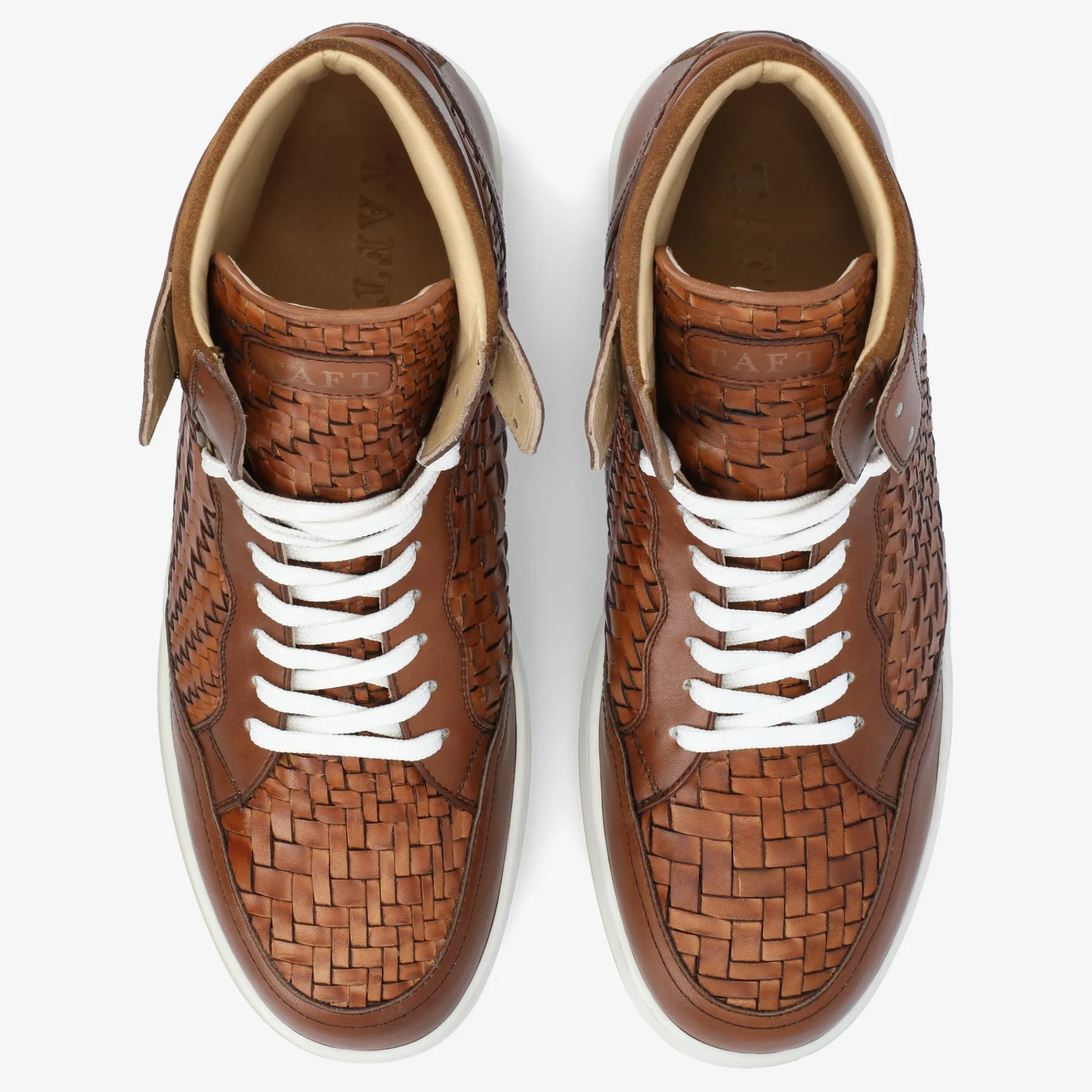 Store TAFT Rapido Brown Leather Sneakers - Brown Woven |