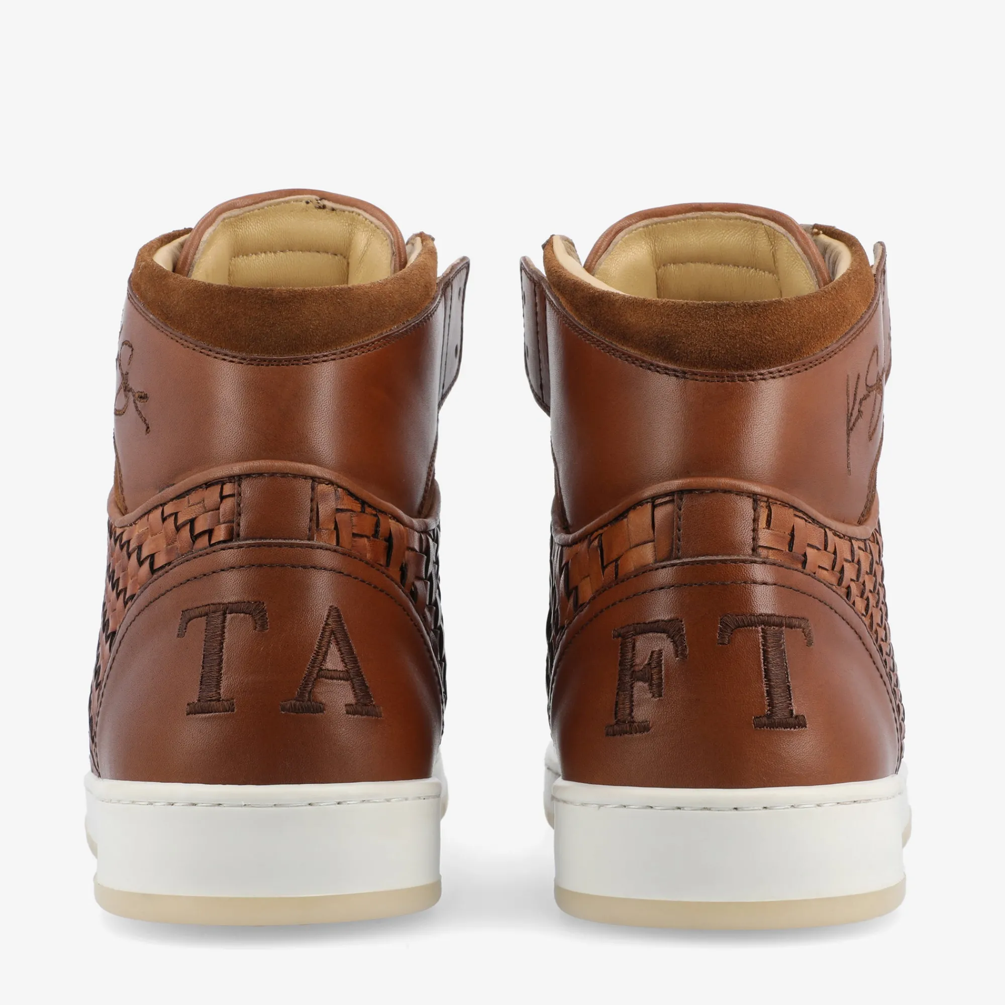 Store TAFT Rapido Brown Leather Sneakers - Brown Woven |