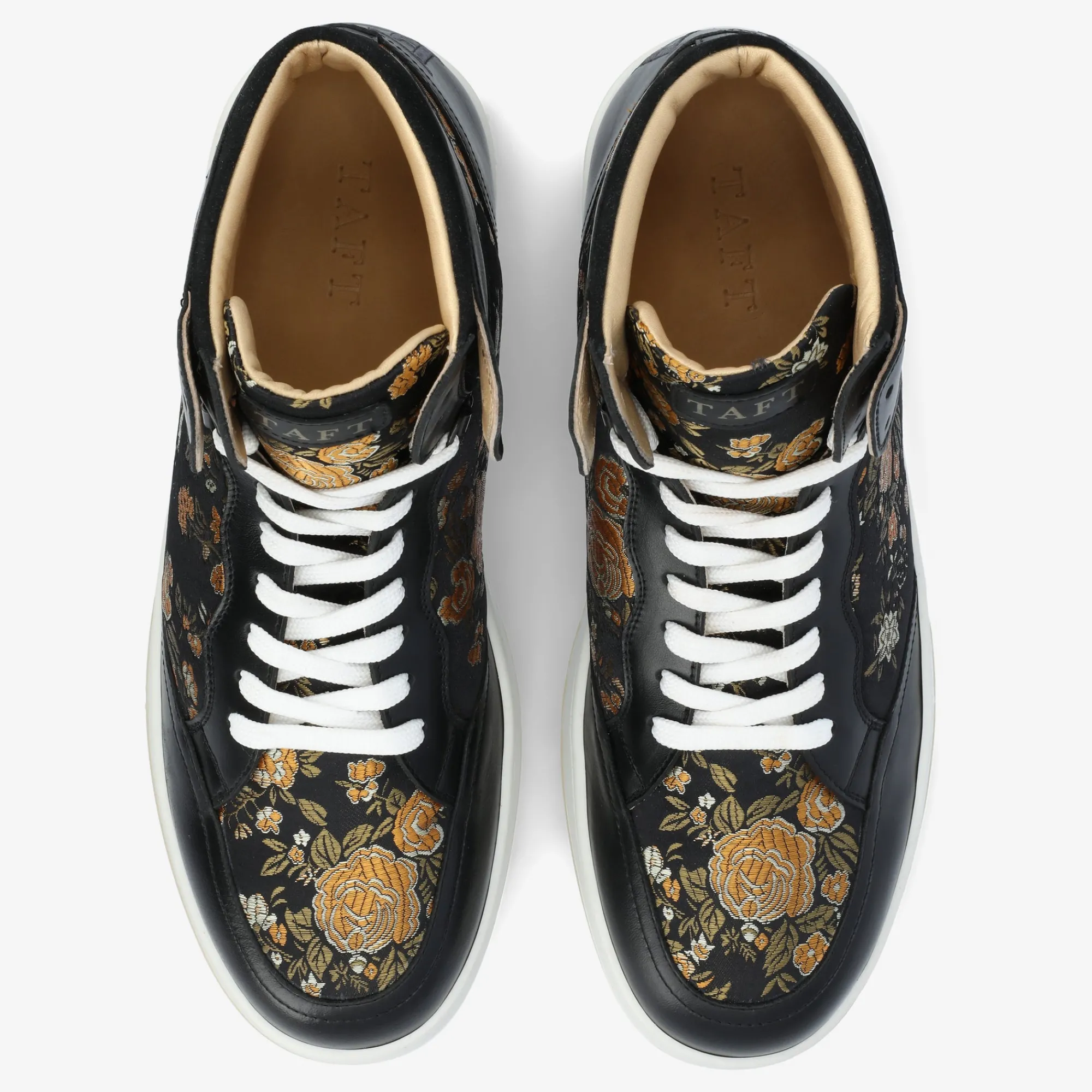 Clearance TAFT Rapido Mens Black Hightop Sneakers - Eden Noir |