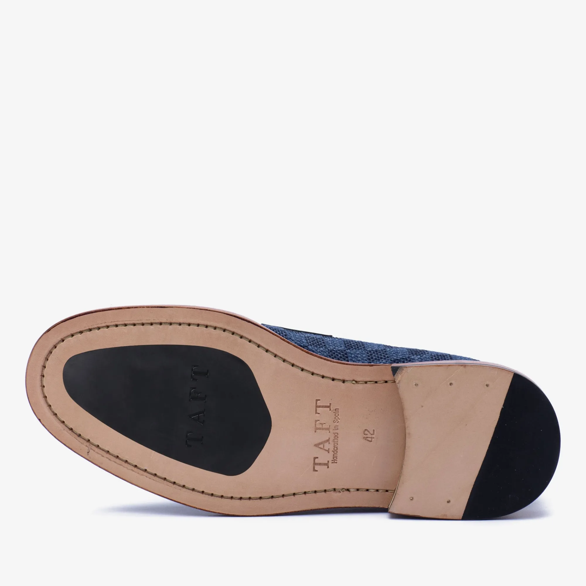Store TAFT The Fitz Loafer In Blue Check - Blue Loafers |