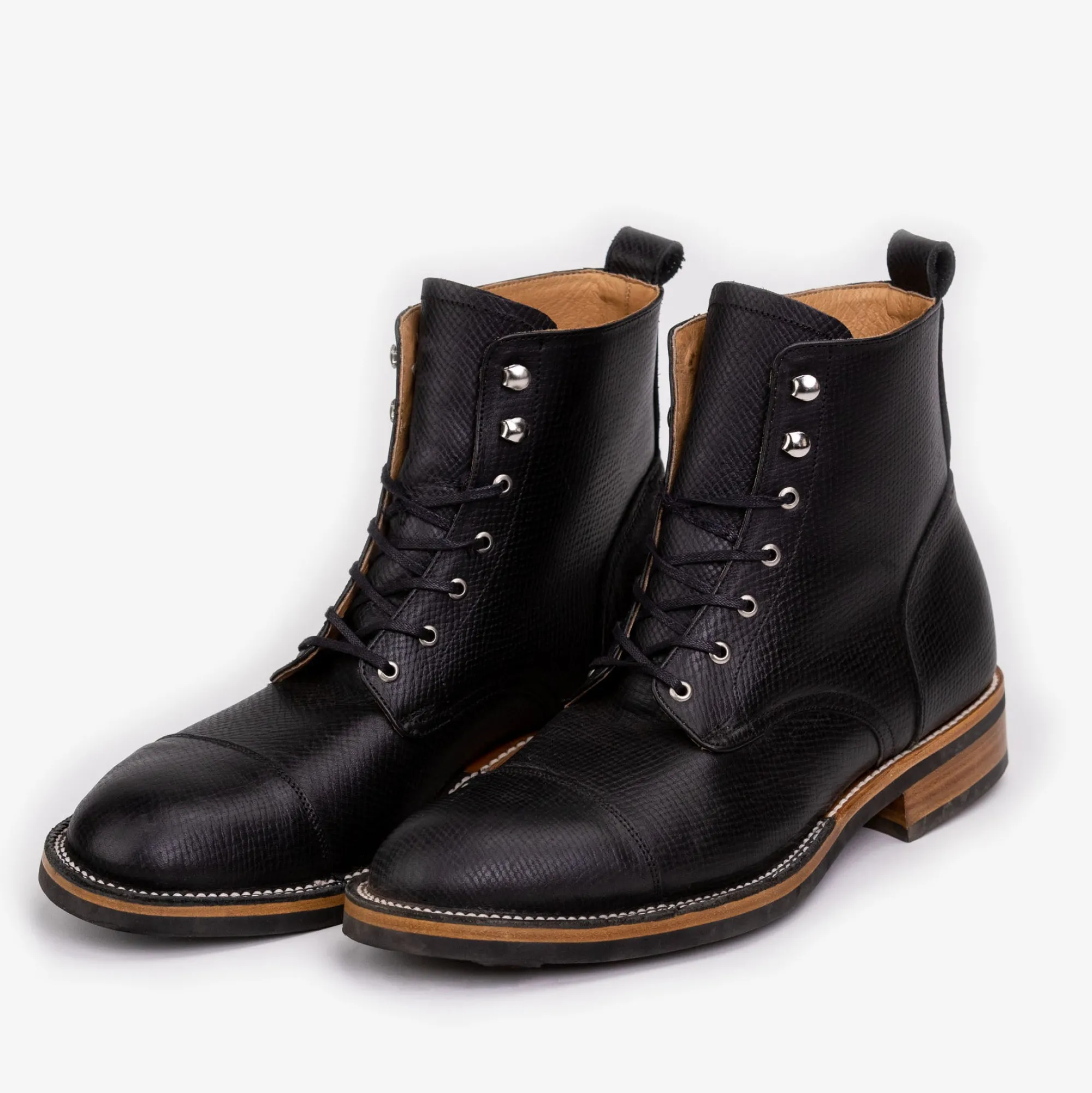 Cheap TAFT The Legacy Boot In Black Hatch - Reindeer Leather |