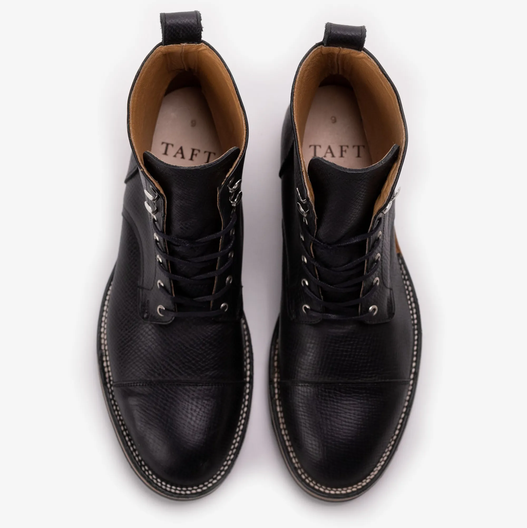 Cheap TAFT The Legacy Boot In Black Hatch - Reindeer Leather |