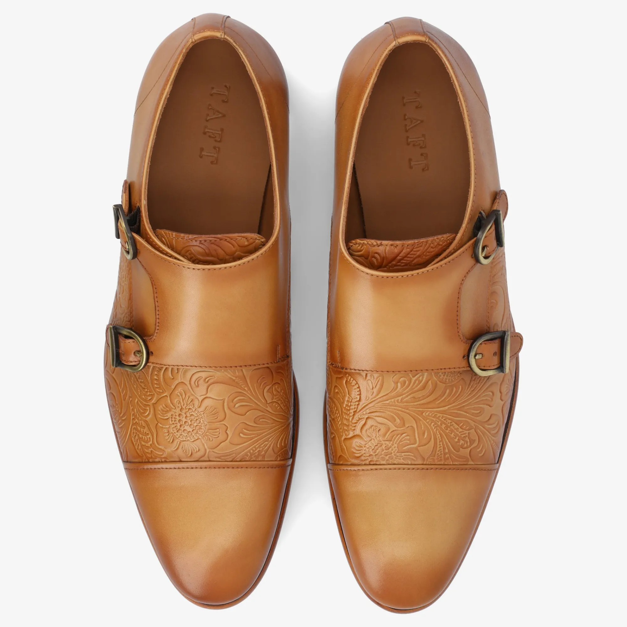Shop TAFT The Lucca Double Monk Strap Shoe In Honey Floral |